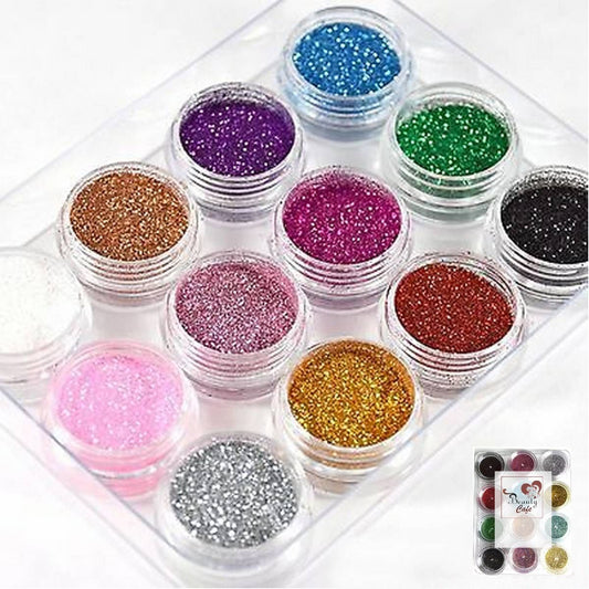 Kids Colorful Glitter Powder Set (12 Pack) ✨