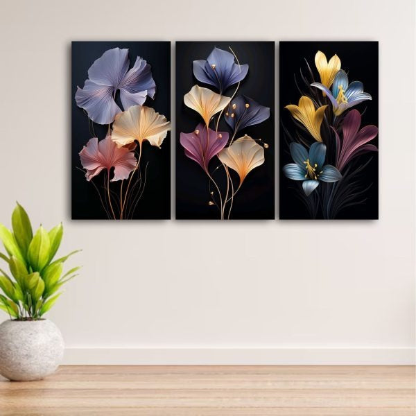 SET OF 3 PREMIUM WALL ART PHOTO TILES – MODERN HOME DECOR SETS