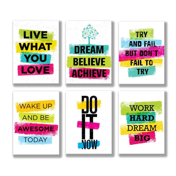SET OF 6 PREMIUM WALL ART PHOTO TILES – MODERN HOME DECOR SETS