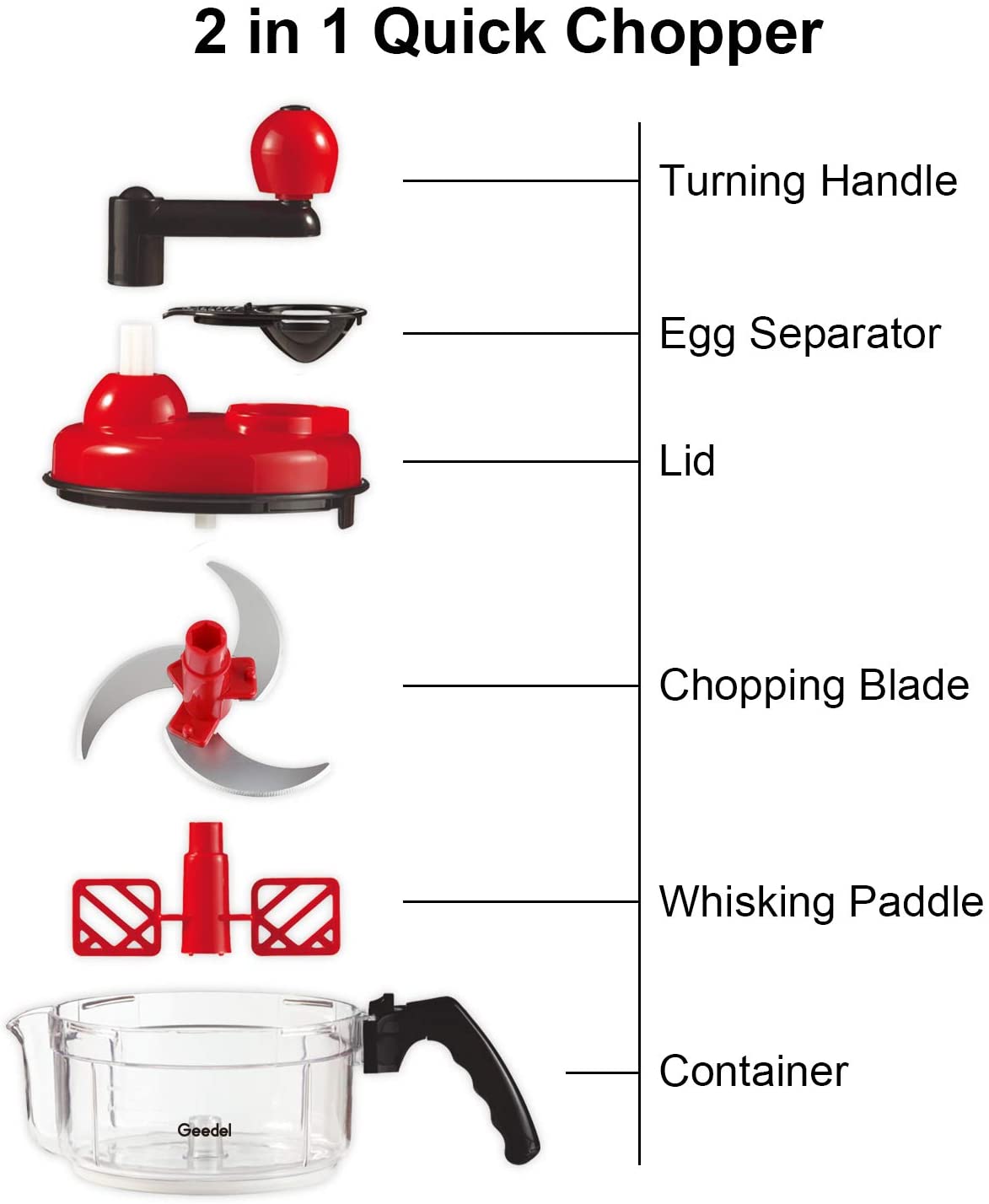 Hand Chopper | Gourmet Chopper and Mixing Machine (3Blades)