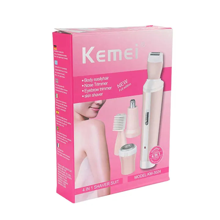 Kemei 4 in 1 Shaver Body Nose Eyebrow and Skin Trimmer