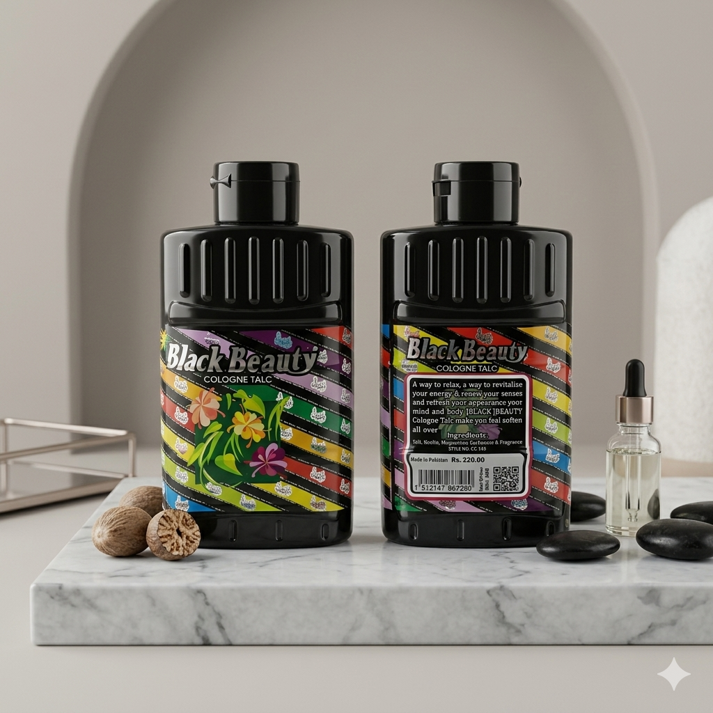 Black Beauty Cologne Talc Powder 150g - Best Selling Product for Freshness and Fragrance,