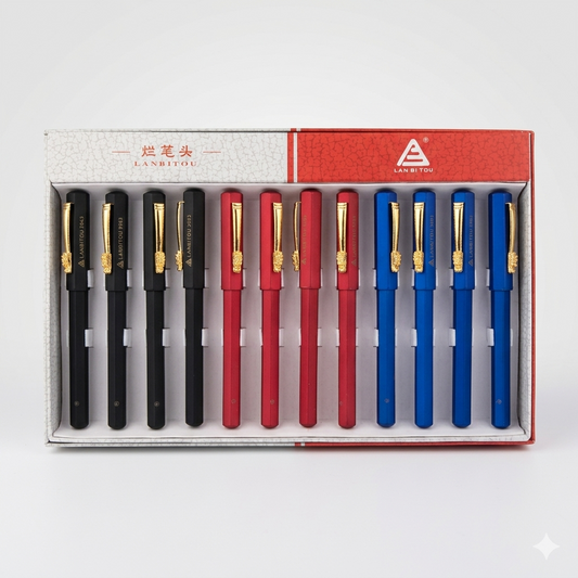 Lanbitou Fountain Pen Set – Black, Red & Blue