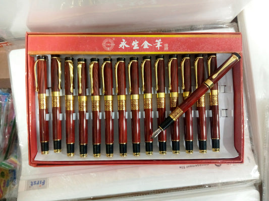 STONEGO Rosewood Metal Fountain Pen – Red Executive Pen