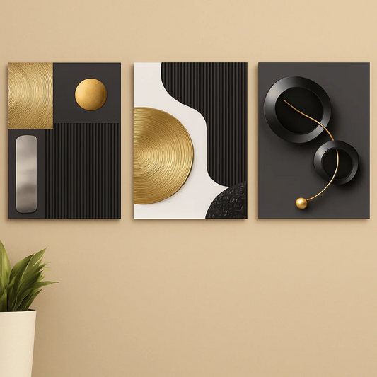 SET OF 3 PREMIUM WALL ART PHOTO TILES – MODERN HOME DECOR SETS