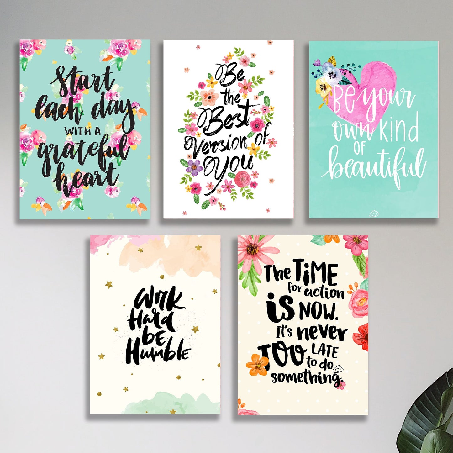 SET OF 5 PREMIUM WALL ART PHOTO TILES – MODERN HOME DECOR SETS