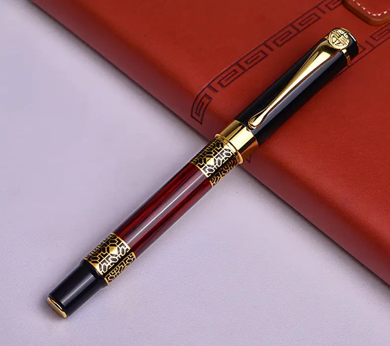 STONEGO Rosewood Metal Fountain Pen – Red Executive Pen