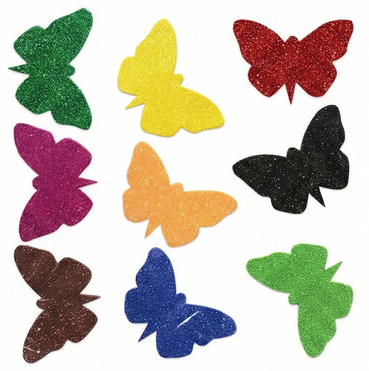 Colorful Foam Glitter Butterfly Self-Adhesive Wall Stickers (1 Pack)