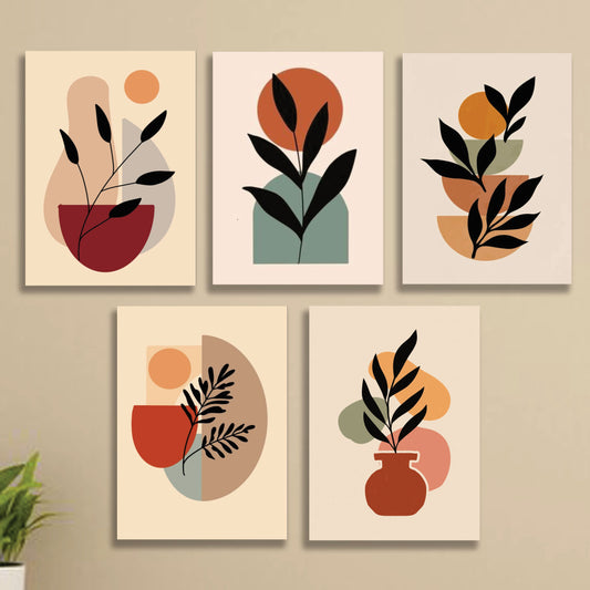 SET OF 5 PREMIUM WALL ART PHOTO TILES – MODERN HOME DECOR SETS