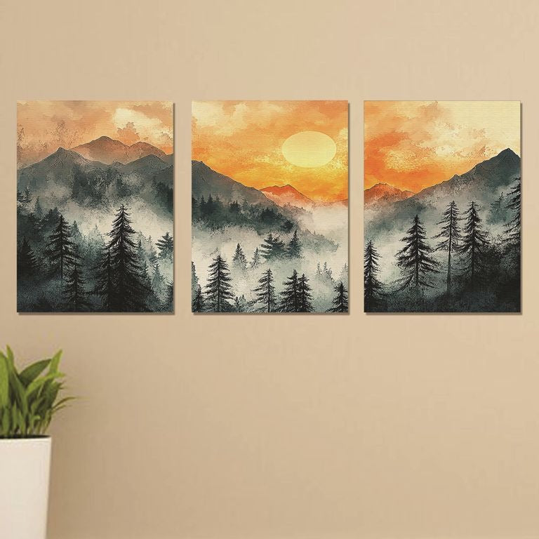 SET OF 3 PREMIUM WALL ART PHOTO TILES – MODERN HOME DECOR SETS