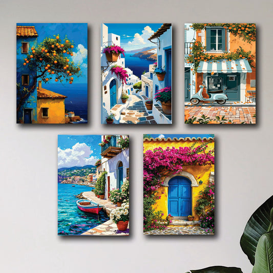 SET OF 5 PREMIUM WALL ART PHOTO TILES – MODERN HOME DECOR SETS