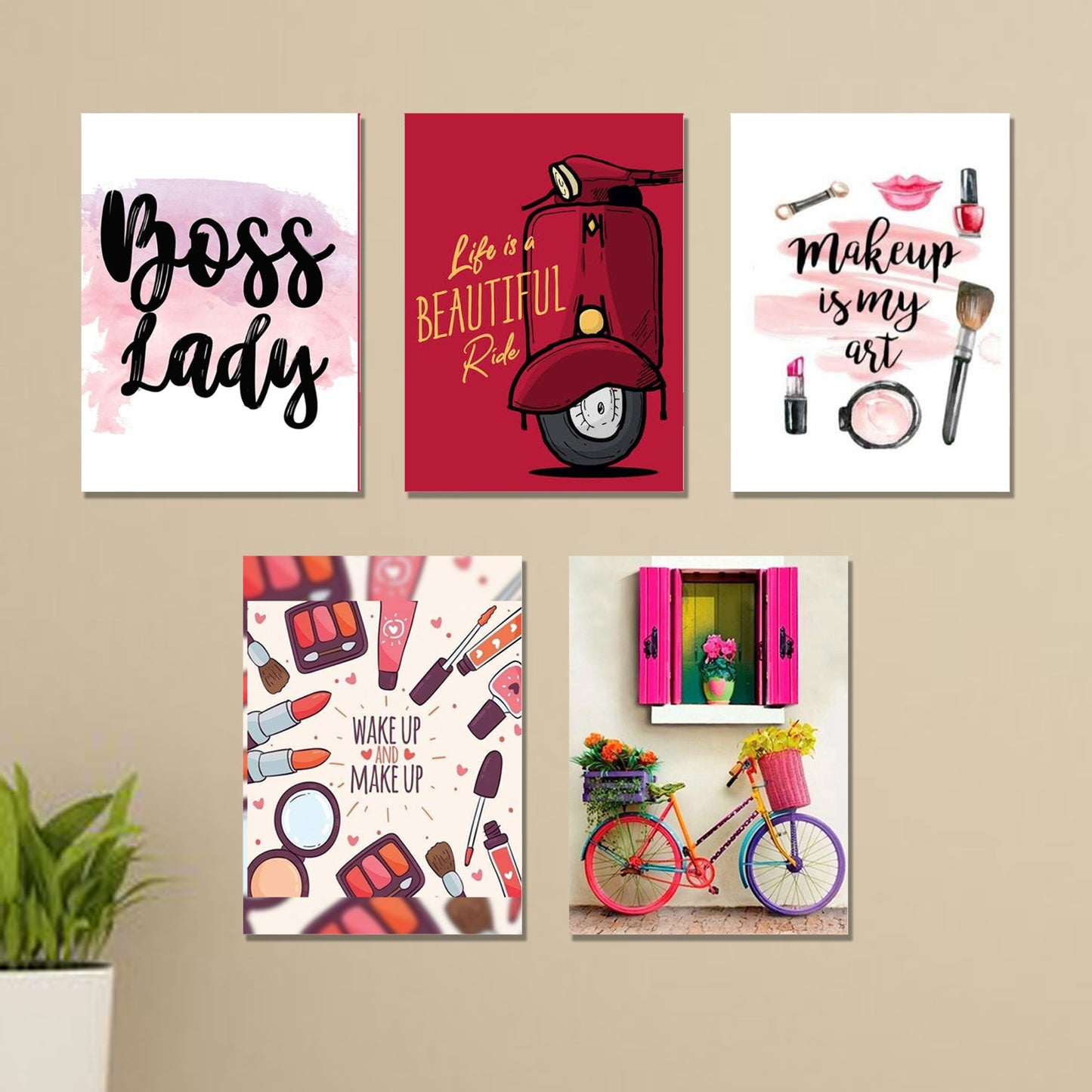 SET OF 5 PREMIUM WALL ART PHOTO TILES – MODERN HOME DECOR SETS