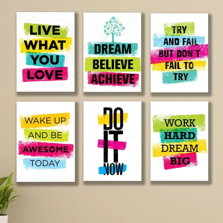 SET OF 6 PREMIUM WALL ART PHOTO TILES – MODERN HOME DECOR SETS