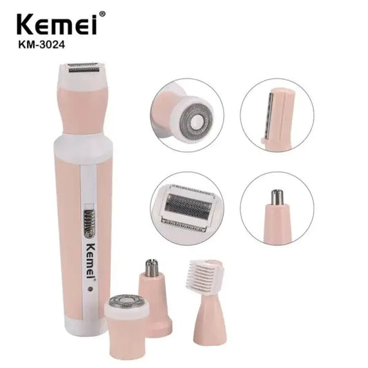 Kemei 4 in 1  Shaver Body Nose Eyebrow and Skin Trimmer