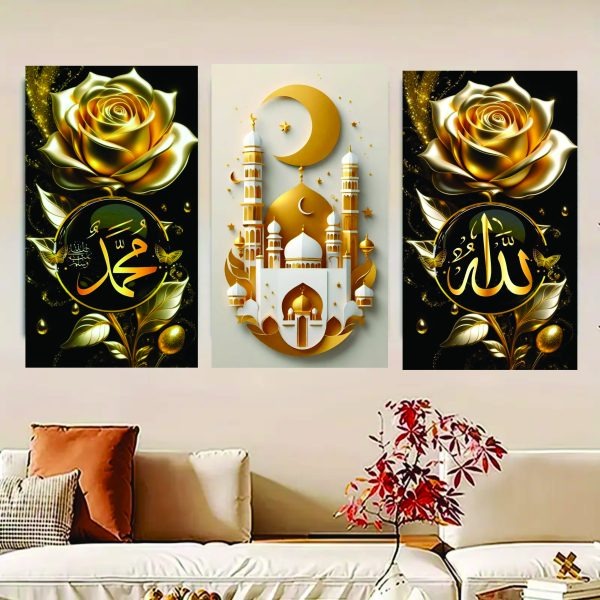 SET OF 3 PREMIUM WALL ART PHOTO TILES – MODERN HOME DECOR SETS (11x16 inches each frame)