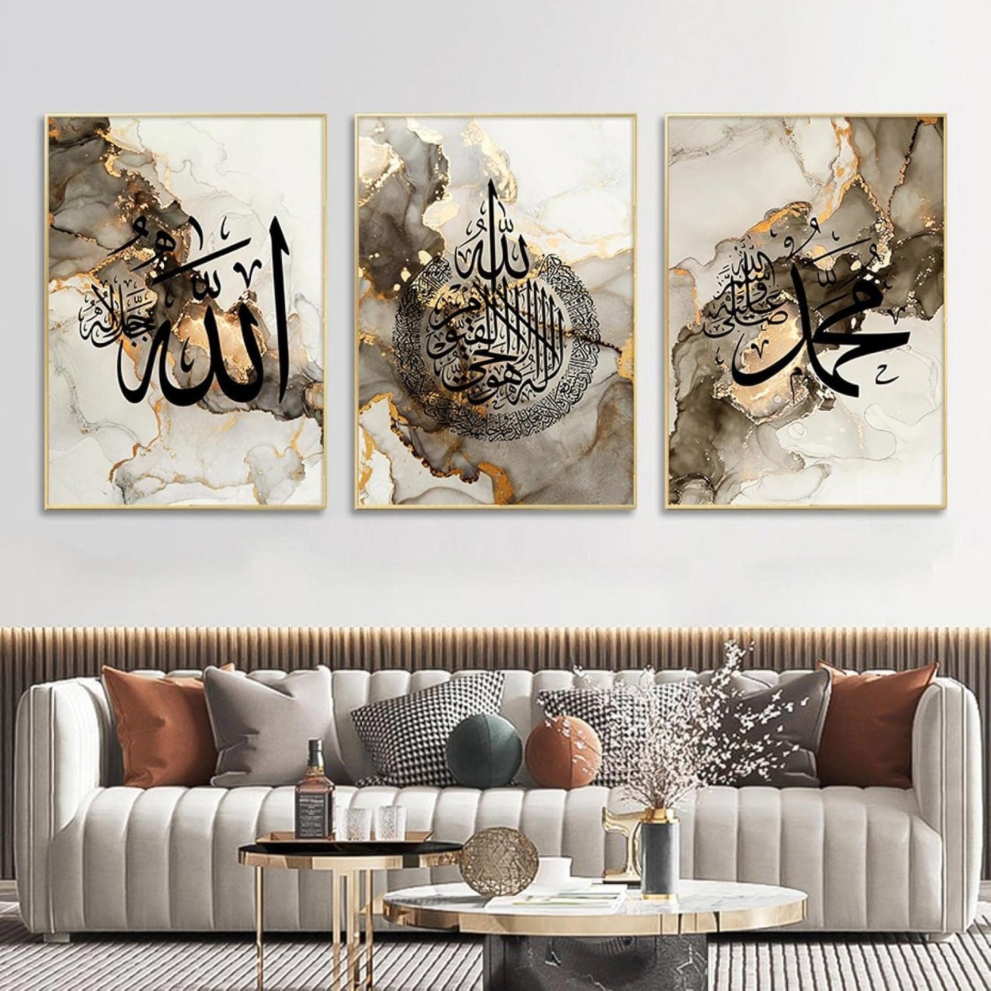 SET OF 3 PREMIUM WALL ART PHOTO TILES – MODERN HOME DECOR SETS (11x16 inches each frame)
