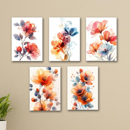 SET OF 5 PREMIUM WALL ART PHOTO TILES – MODERN HOME DECOR SETS