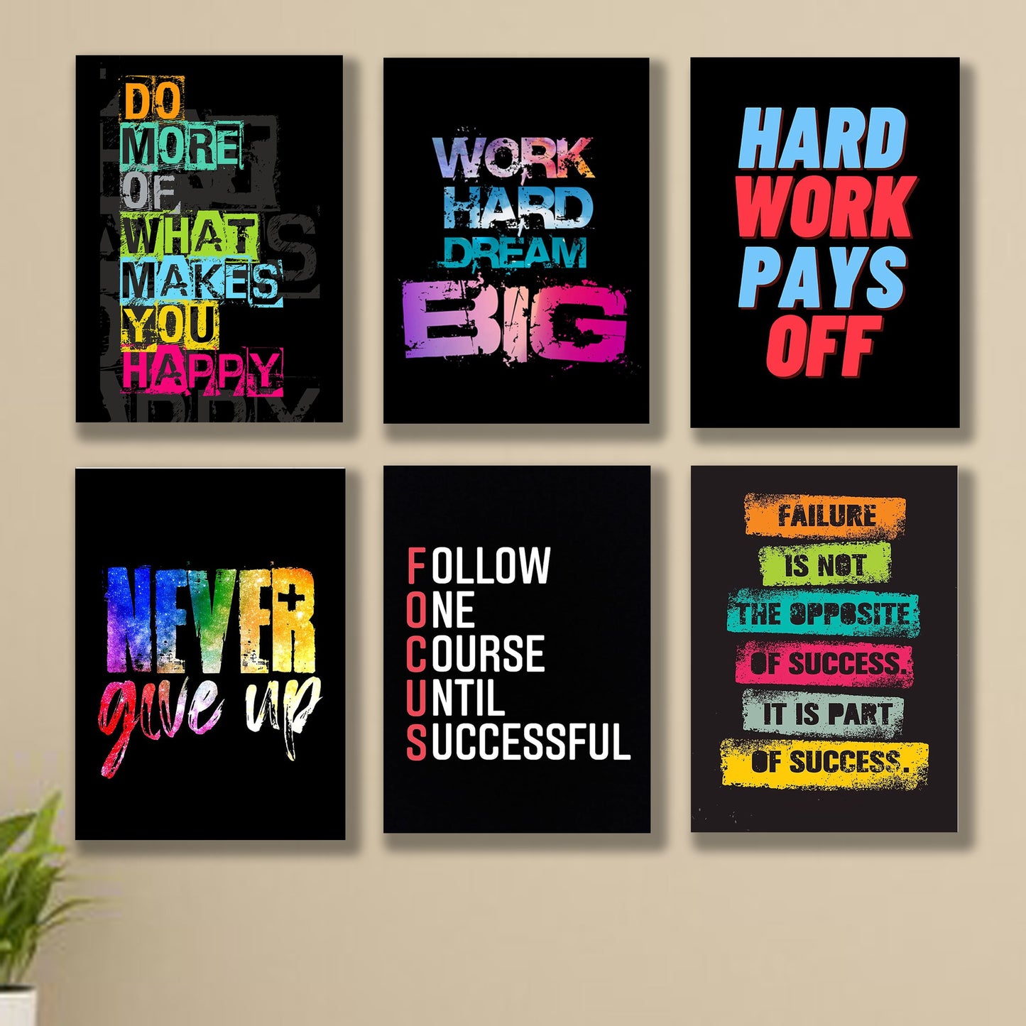 SET OF 6 PREMIUM WALL ART PHOTO TILES – MODERN HOME DECOR SETS