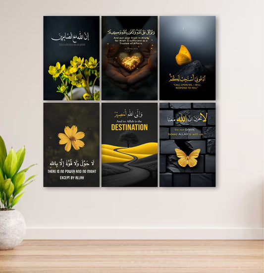 SET OF 6 PREMIUM WALL ART PHOTO TILES – MODERN HOME DECOR SETS (8x11 inches each frame)
