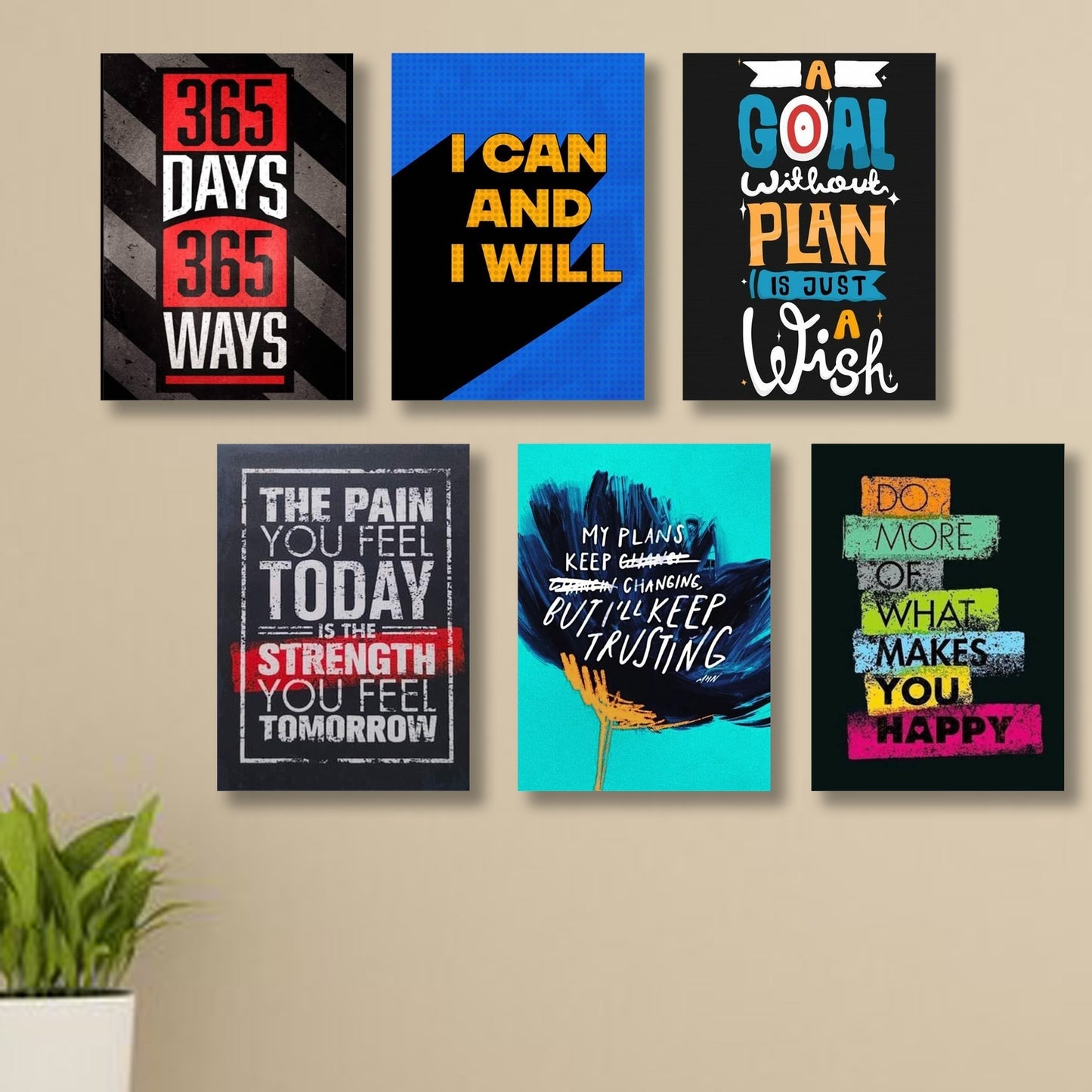 SET OF 6 PREMIUM WALL ART PHOTO TILES – MODERN HOME DECOR SETS