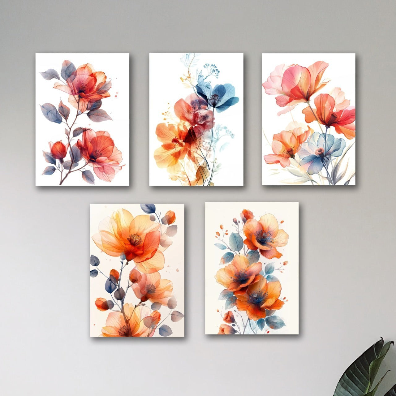 SET OF 5 PREMIUM WALL ART PHOTO TILES – MODERN HOME DECOR SETS