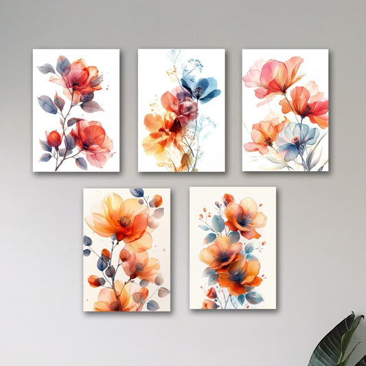 SET OF 5 PREMIUM WALL ART PHOTO TILES – MODERN HOME DECOR SETS