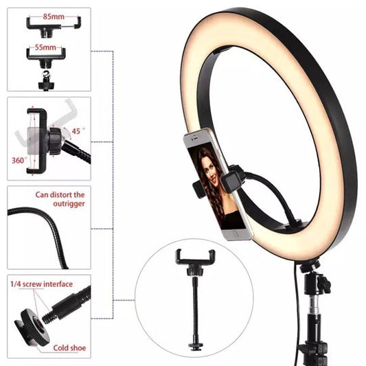 Tripod Stand With For Mobile 7 Feet (26cm Ring Light )
