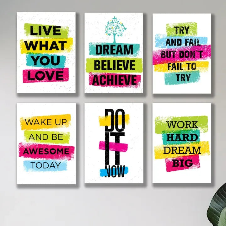 SET OF 6 PREMIUM WALL ART PHOTO TILES – MODERN HOME DECOR SETS