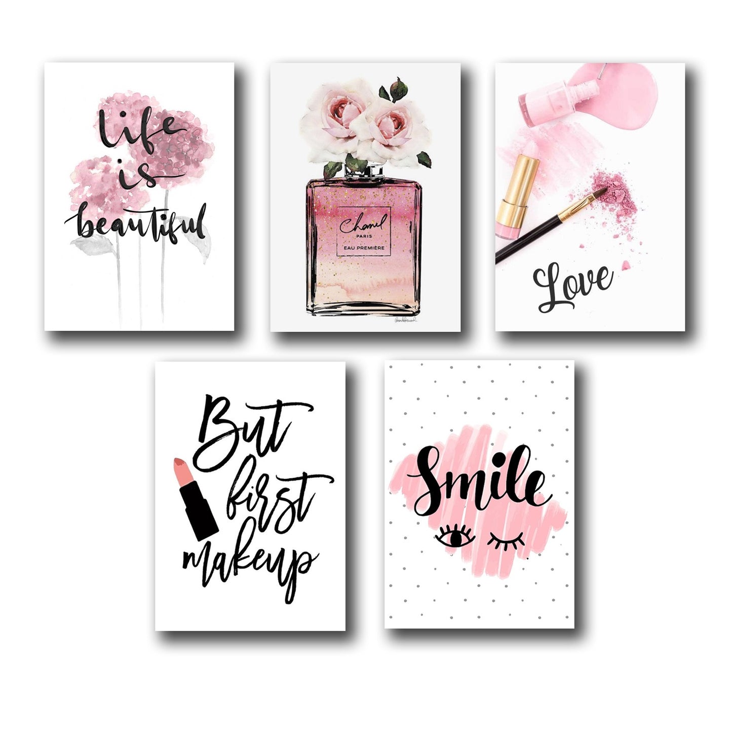 SET OF 5 PREMIUM WALL ART PHOTO TILES – MODERN HOME DECOR SETS