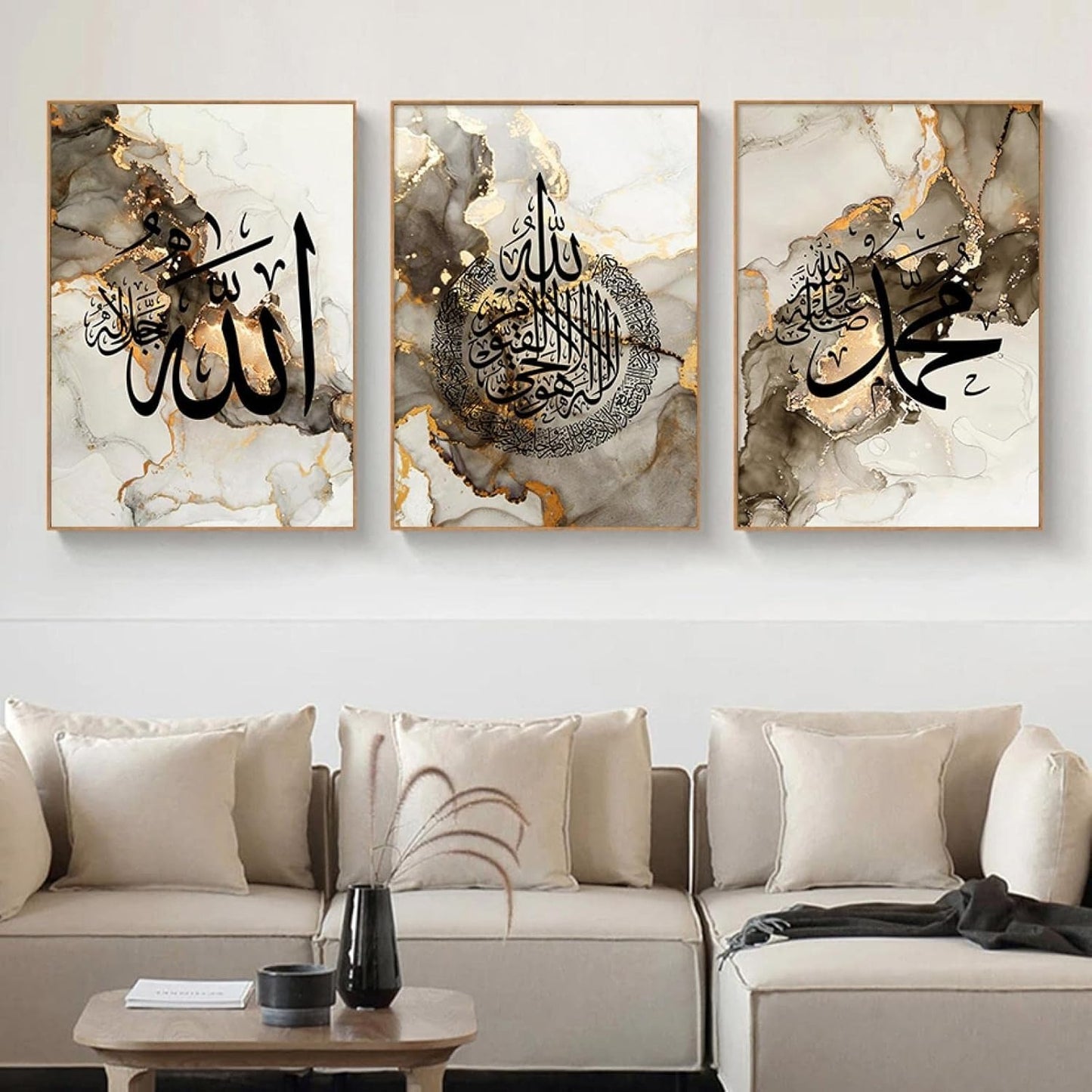 SET OF 3 PREMIUM WALL ART PHOTO TILES – MODERN HOME DECOR SETS (11x16 inches each frame)