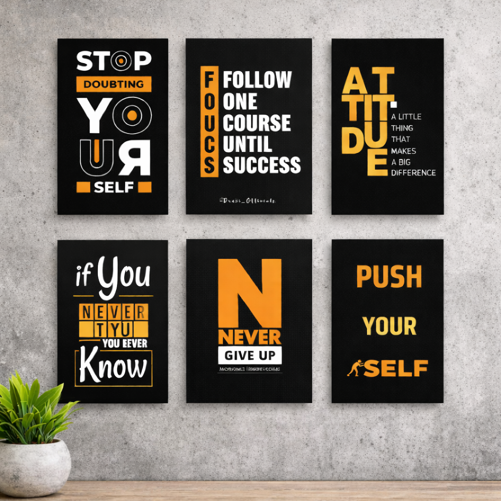 SET OF 6 PREMIUM WALL ART PHOTO TILES – MODERN HOME DECOR SETS
