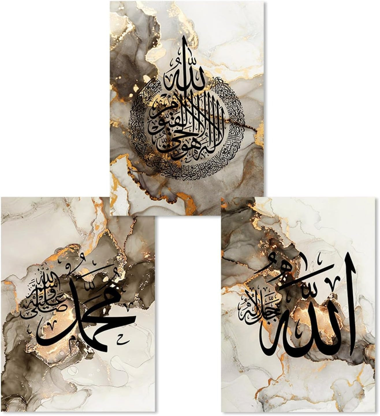 SET OF 3 PREMIUM WALL ART PHOTO TILES – MODERN HOME DECOR SETS (11x16 inches each frame)