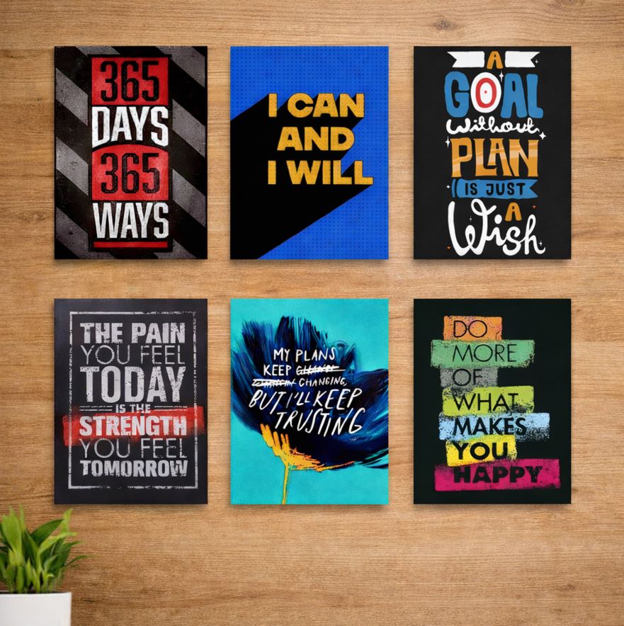 SET OF 6 PREMIUM WALL ART PHOTO TILES – MODERN HOME DECOR SETS