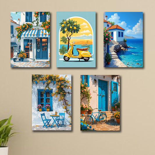 SET OF 5 PREMIUM WALL ART PHOTO TILES – MODERN HOME DECOR SETS