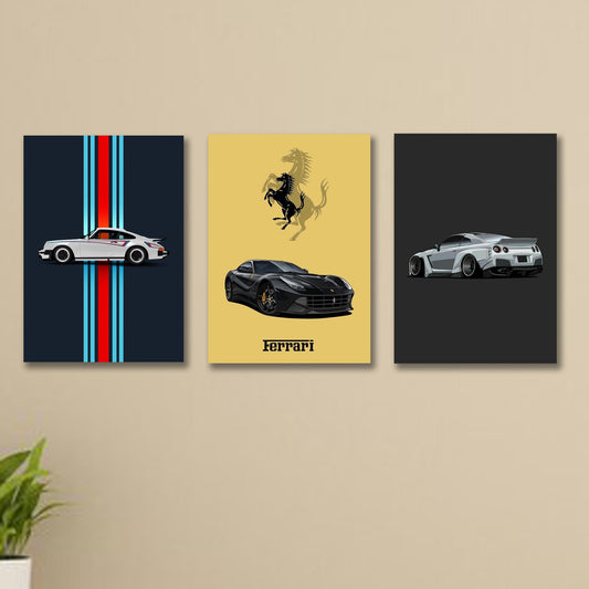 SET OF 3 PREMIUM WALL ART PHOTO TILES – MODERN HOME DECOR SETS