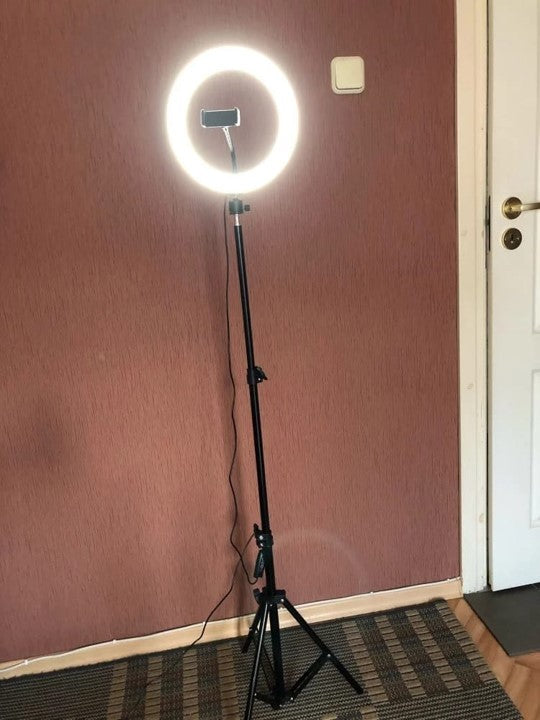 Tripod Stand With For Mobile 7 Feet (26cm Ring Light )