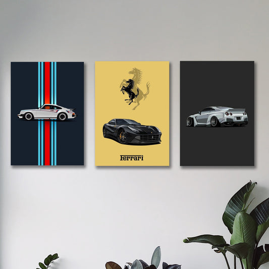 SET OF 3 PREMIUM WALL ART PHOTO TILES – MODERN HOME DECOR SETS