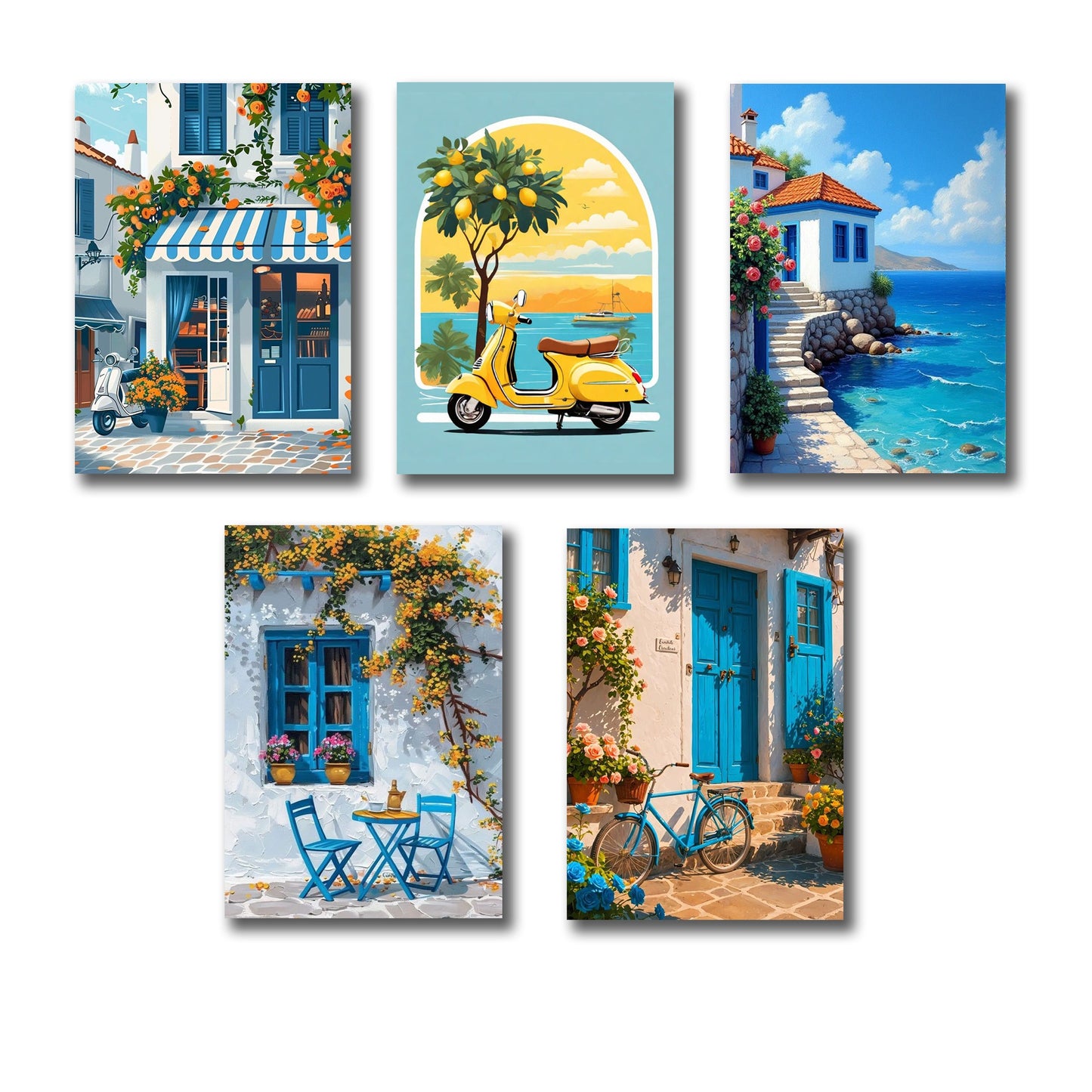 SET OF 5 PREMIUM WALL ART PHOTO TILES – MODERN HOME DECOR SETS