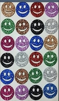 EVA Glitter Smile Face Stickers for Kids Crafts