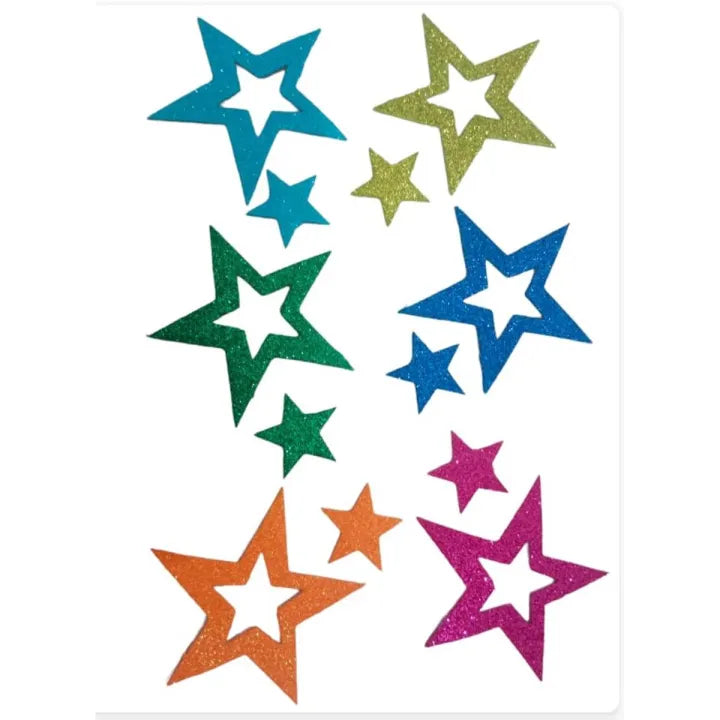 Colorful Foam Glitter Star Stickers (10 PCS)