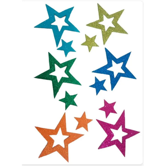 Colorful Foam Glitter Star Stickers (10 PCS)