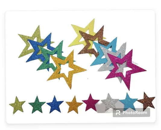 Colorful Foam Glitter Star Stickers (10 PCS)