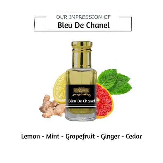BLEU de CHANEL Attar – Premium Concentrated Perfume Oil | Alcohol-Free Long-Lasting Woody Aromatic Fragrance