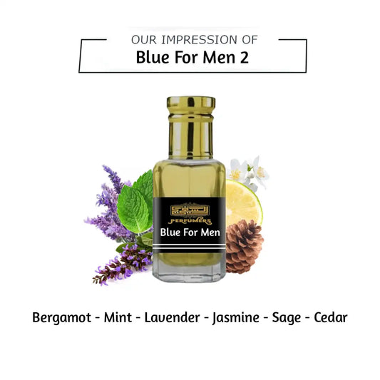 Blue For Men 2 Attar – Fresh & Masculine Concentrated Perfume Oil 12ml