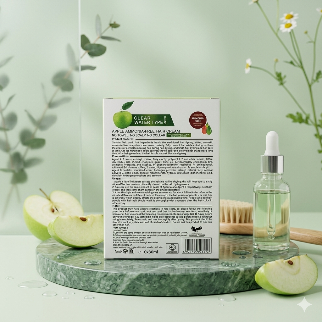 🖤✨ Apple Hair Color 96 Natural Black – Ammonia-Free Formula ✨🖤
