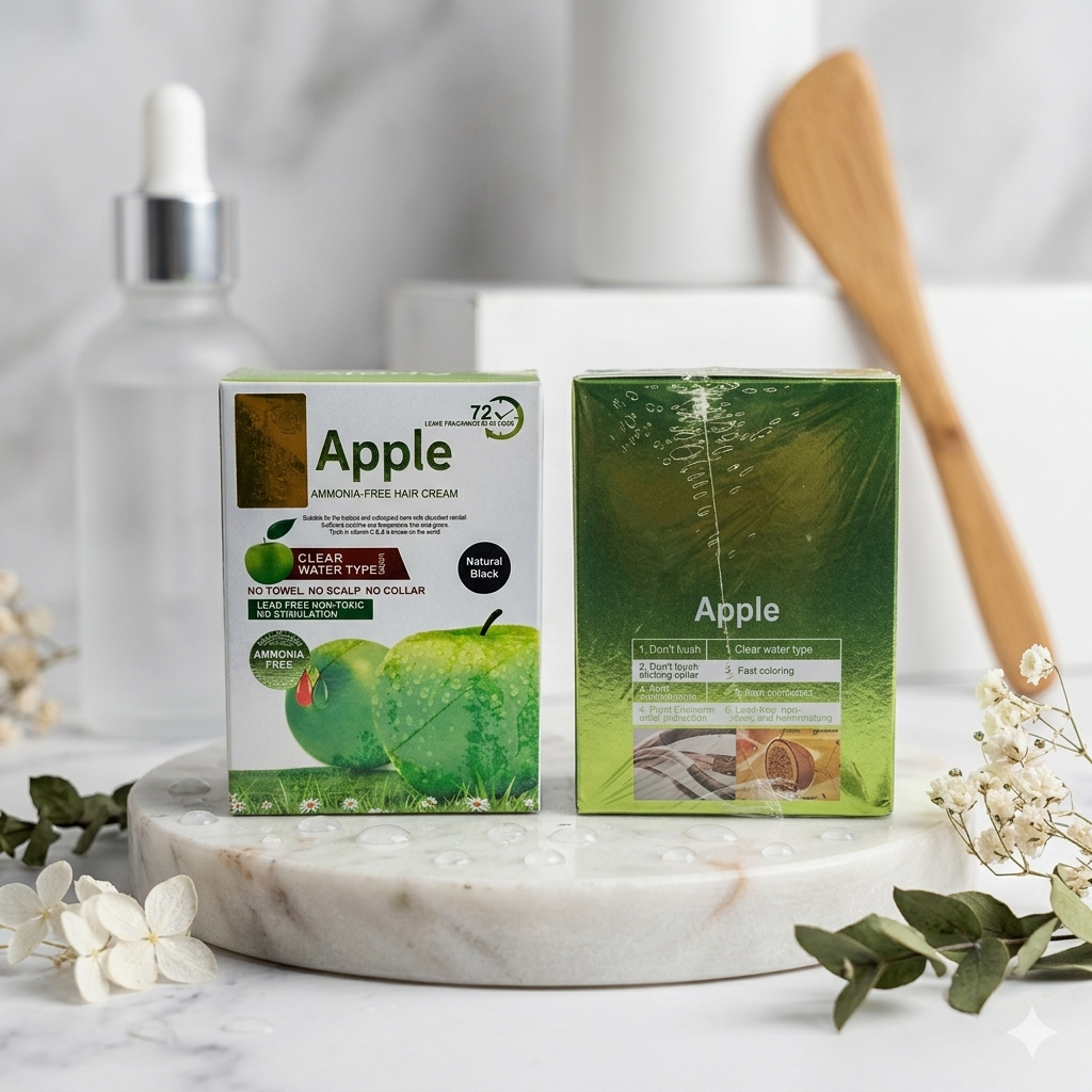 🖤✨ Apple Hair Color 96 Natural Black – Ammonia-Free Formula ✨🖤