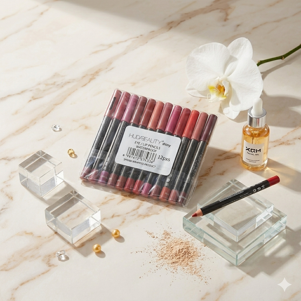 Huda Beauty shiny eye/lip pencils | 12 pencils Creamy, Waterproof & Ultra-Pigmented Glow Kit