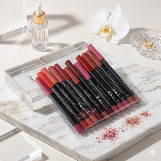 Huda Beauty shiny eye/lip pencils | 12 pencils Creamy, Waterproof & Ultra-Pigmented Glow Kit