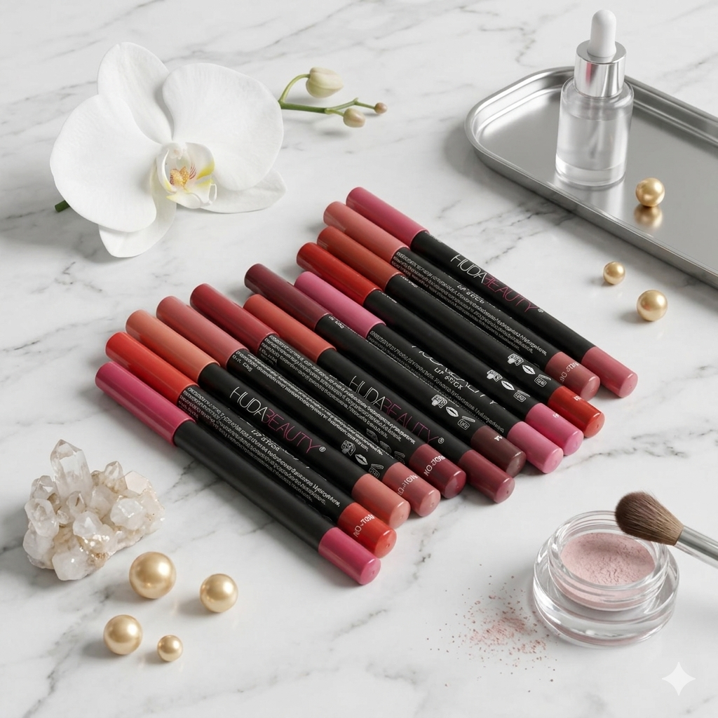Huda Beauty shiny eye/lip pencils | 12 pencils Creamy, Waterproof & Ultra-Pigmented Glow Kit