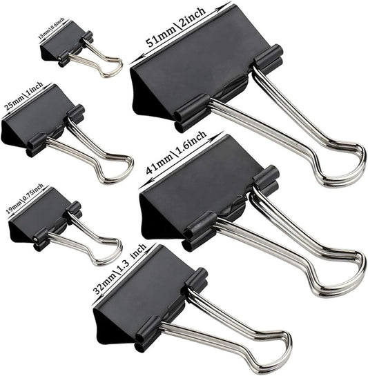 Pack of 606 Mini Binder Clips (15mm, 60 pcs)